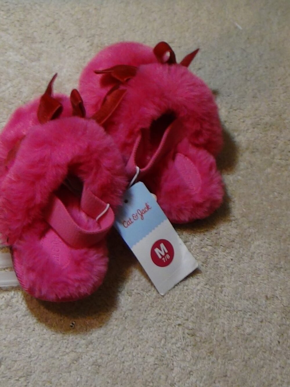 Cat & Jack Baby Girls Red Scuff Slide Slippers Size 7